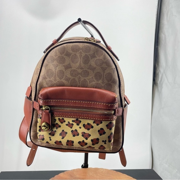 Coach Campus Backpack 23 Signature Canvas 32715 Beige / Brown PVC Leather Bag - Picture 2 of 16